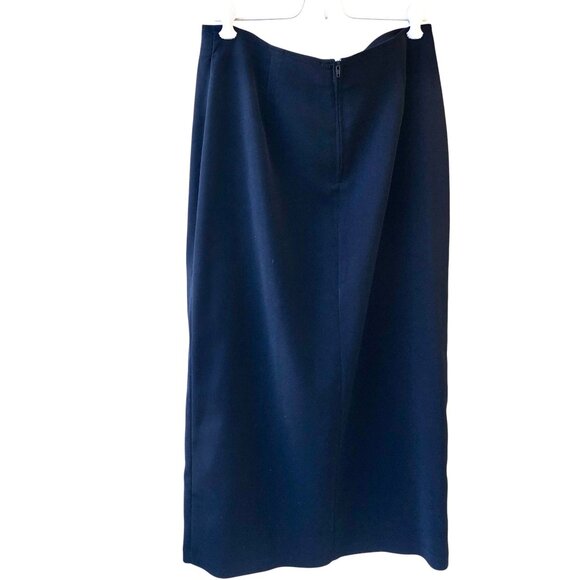David Paul New York Vintage Long Straight Skirt Deep Slit Polyester Womens 12 - Picture 11 of 12